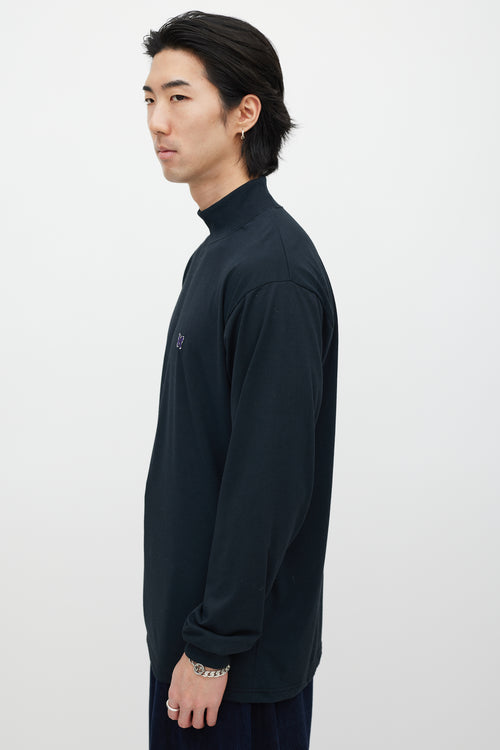 Needles Black 
Purple Embroidered Turtleneck