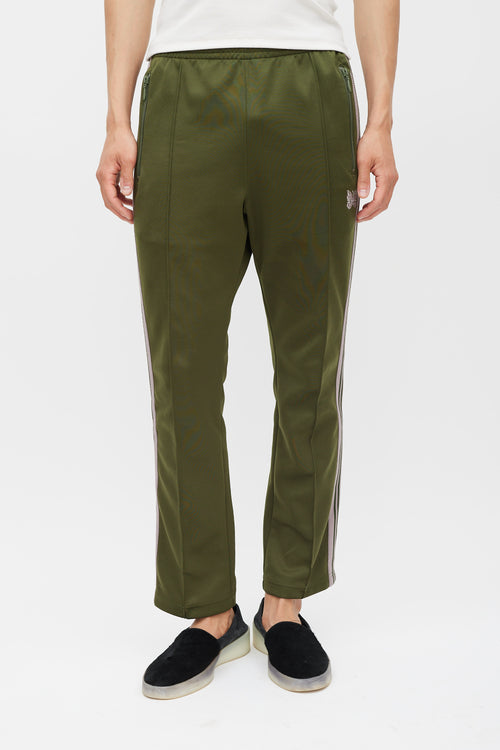 Needles Green 
Beige Logo Track Pant