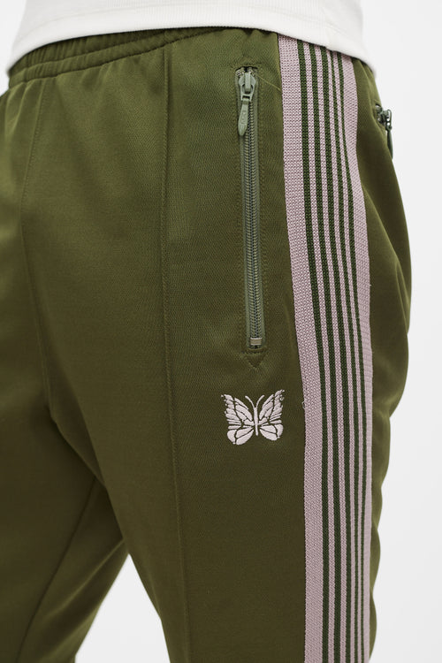 Needles Green 
Beige Logo Track Pant