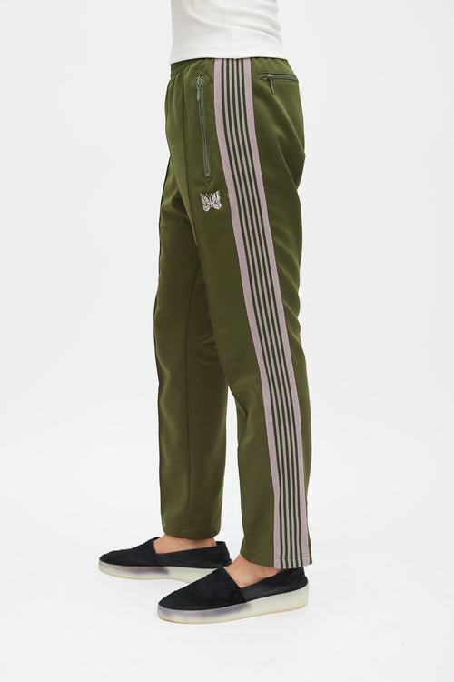 Needles Green 
Beige Logo Track Pant