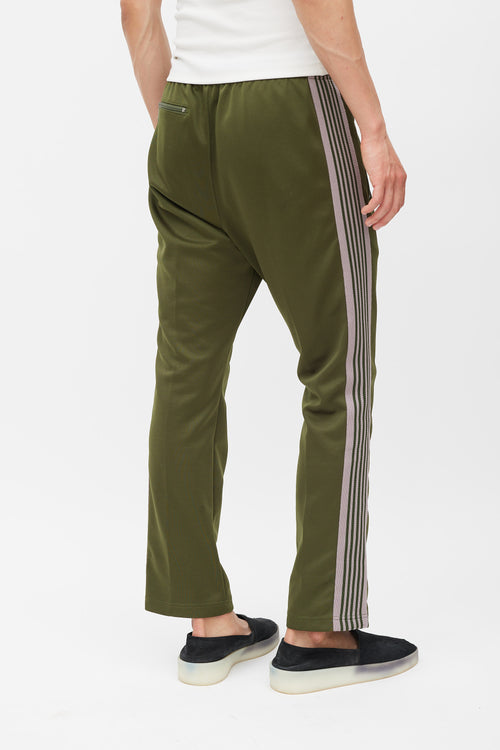 Needles Green 
Beige Logo Track Pant