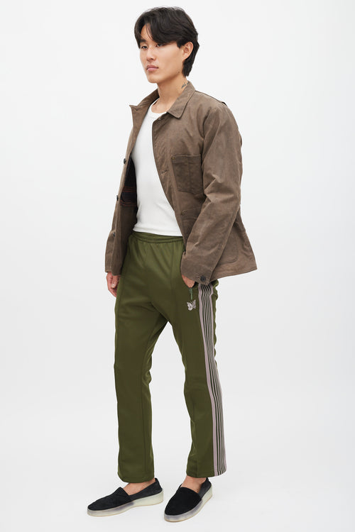 Needles Green 
Beige Logo Track Pant