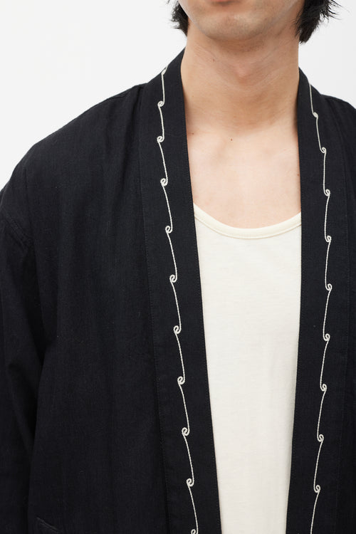 Neighborhood Black 
White Embroidered Jacket