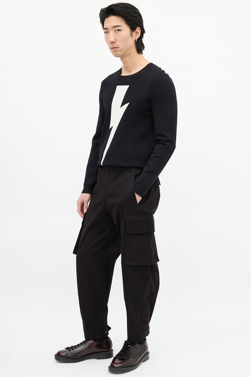 Neil Barrett Black Tapered Cargo Pant