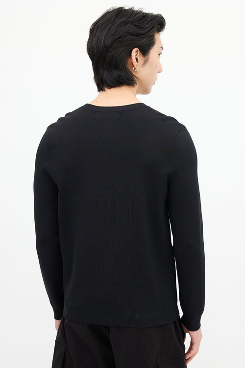 Neil Barrett Black 
White Lightning Bolt Sweater