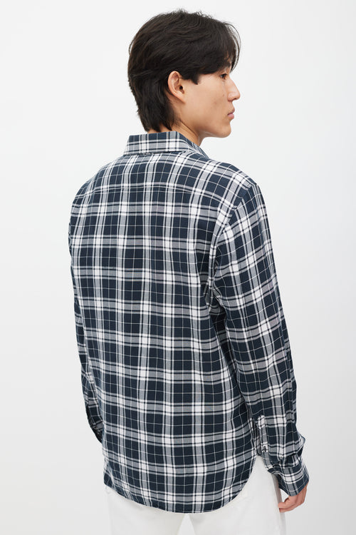 Neil Barrett White 
Green Plaid Shirt