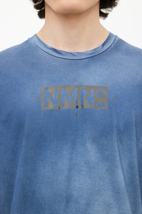 Nemen Blue 
Black Logo Washed T-Shirt