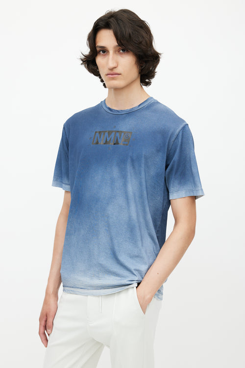 Nemen Blue 
Black Logo Washed T-Shirt