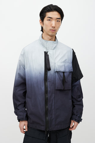 Nemen Blue Gradient Nylon Windbreaker Jacket