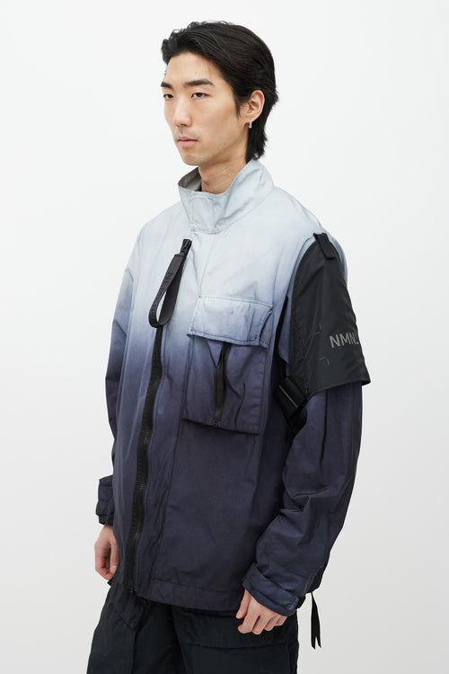 Nemen Blue Gradient Nylon Windbreaker Jacket