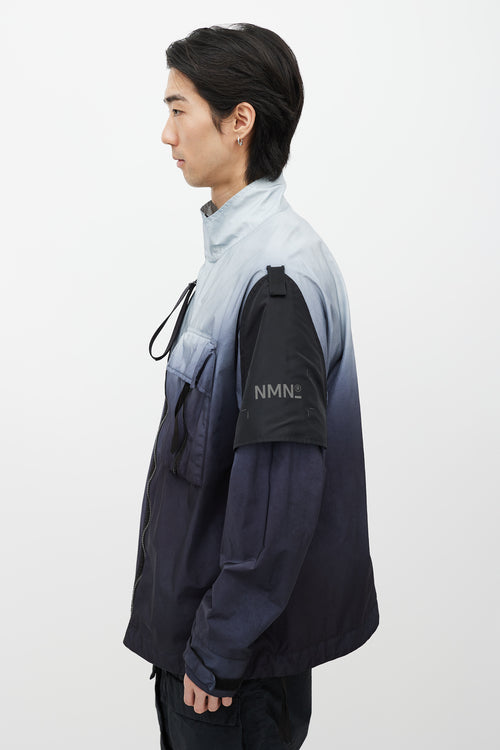 Nemen Blue Gradient Nylon Windbreaker Jacket