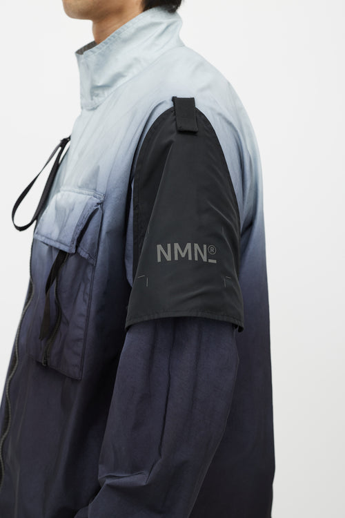 Nemen Blue Gradient Nylon Windbreaker Jacket