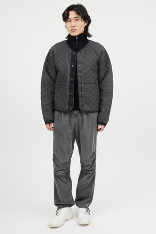 Nemen Grey Hexagon Quilted Nylon Jacket