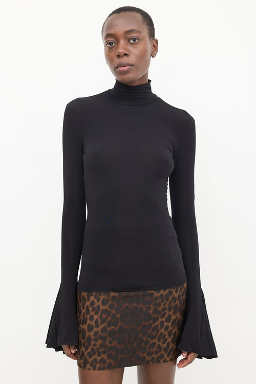 Nensi Dojaka Black Flared Sleeve Turtleneck