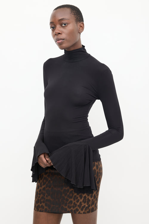 Nensi Dojaka Black Flared Sleeve Turtleneck