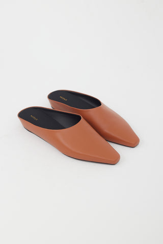 Neous Brown Leather  Mule