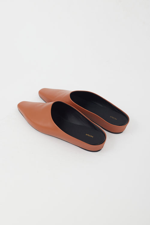 Neous Brown Leather  Mule