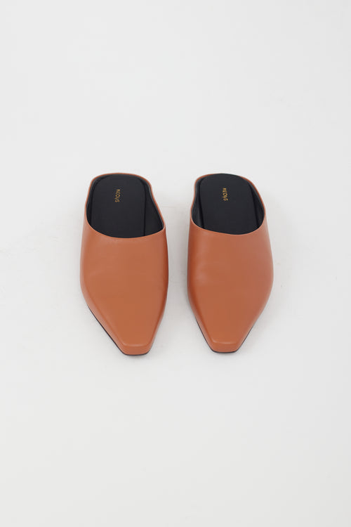 Neous Brown Leather  Mule