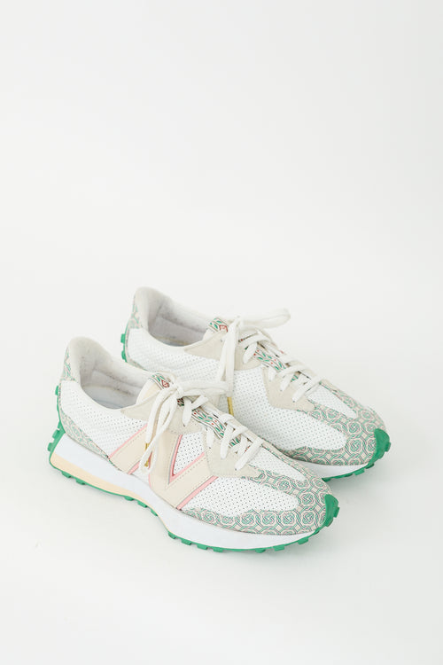 Casablanca X New Balance Munsell White 
Green 327 Sneaker