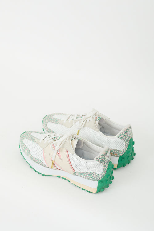 Casablanca X New Balance Munsell White 
Green 327 Sneaker