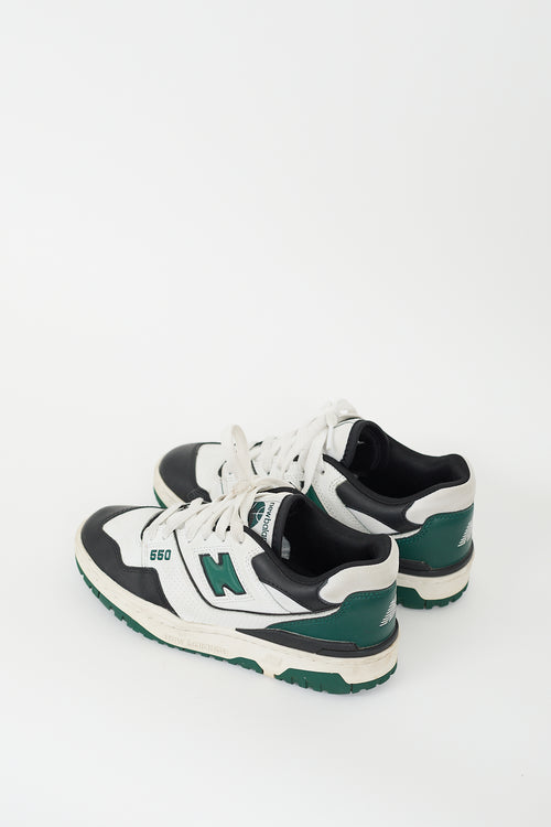 New Balance Green 
Multi Leather 550 Sneaker