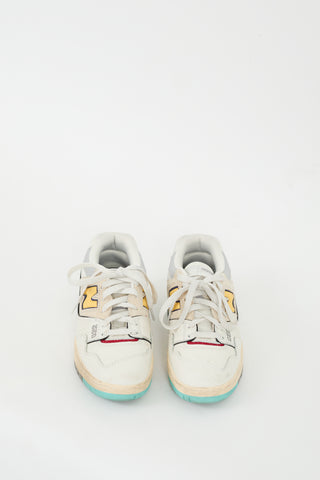 New Balance White 
Multi Leather 550 Sneaker