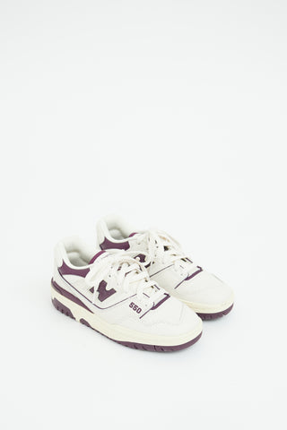 New Balance X Aime Leon Dore Cream 
Burgundy Leather 550 Sneaker