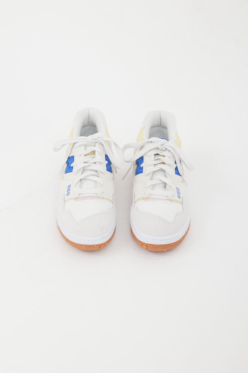 New Balanca White 
Multicolour 550 Suede Sneaker