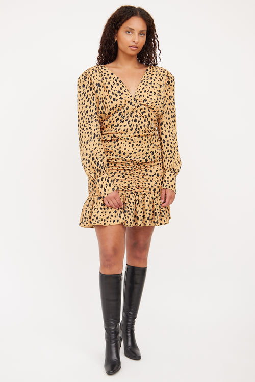 Nicholas Beige 
Brown Print Long Sleeve Dress