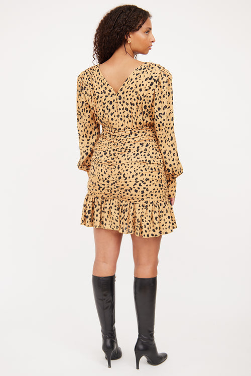 Nicholas Beige 
Brown Print Long Sleeve Dress