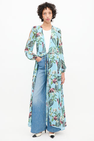 Nicholas Blue 
Multicolour Floral Cold Shoulder Wrap Dress