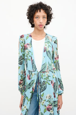 Nicholas Blue 
Multicolour Floral Cold Shoulder Wrap Dress