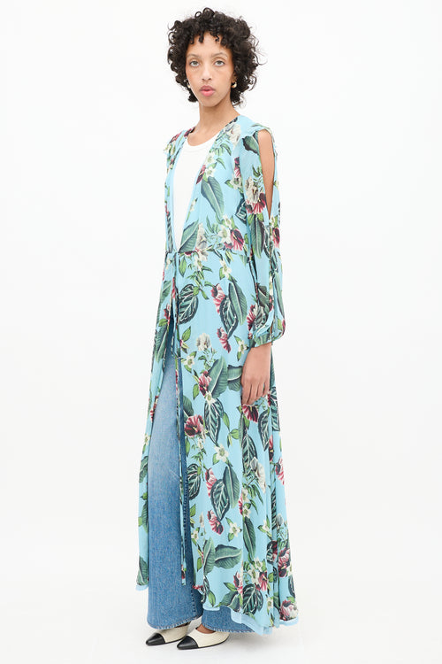 Nicholas Blue 
Multicolour Floral Cold Shoulder Wrap Dress