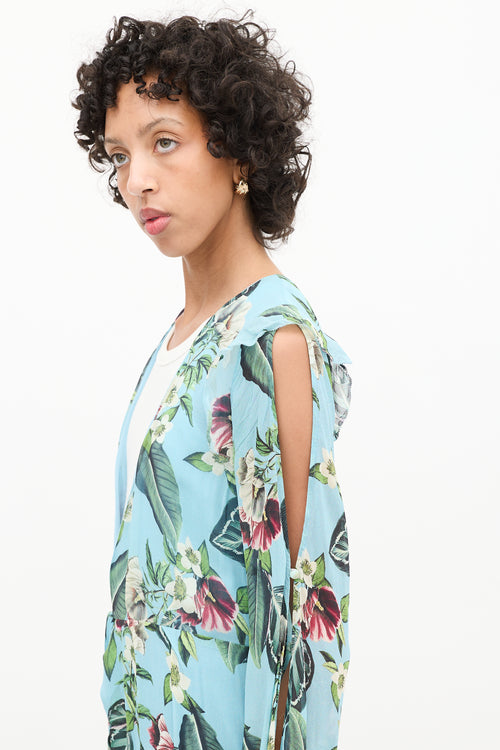 Nicholas Blue 
Multicolour Floral Cold Shoulder Wrap Dress