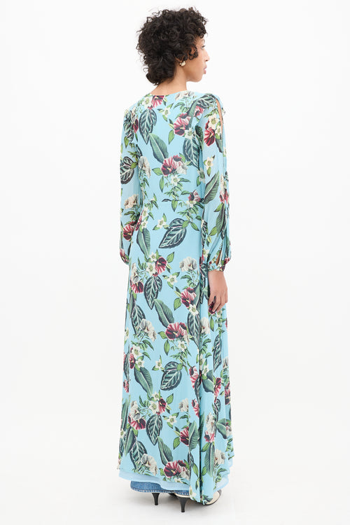 Nicholas Blue 
Multicolour Floral Cold Shoulder Wrap Dress