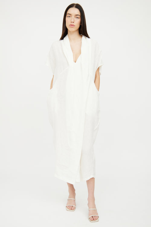 Nicholas K White Linen Loose Fit Dress