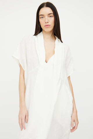 Nicholas K White Linen Loose Fit Dress