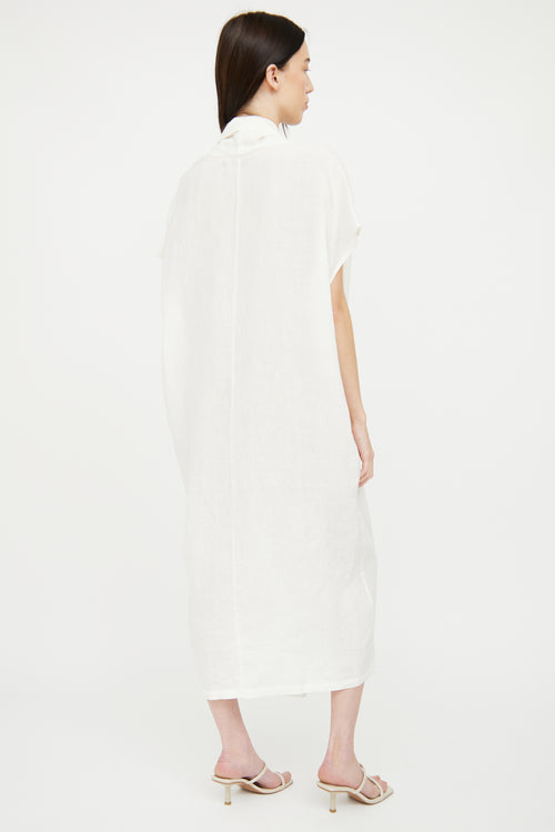 Nicholas K White Linen Loose Fit Dress