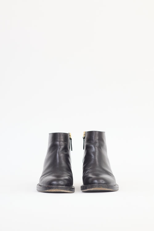 Nicholas Kirkwood Black Leather Faux Pearl Ankle Boot