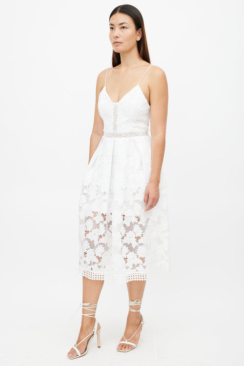 Nicholas White Lace Midi Dress