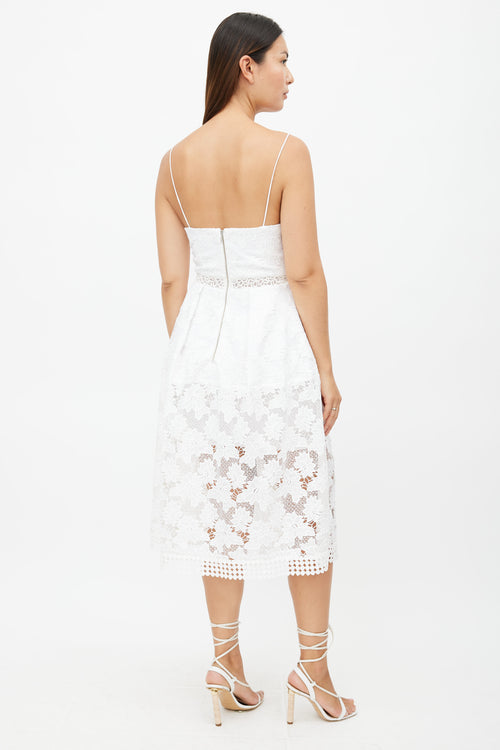 Nicholas White Lace Midi Dress