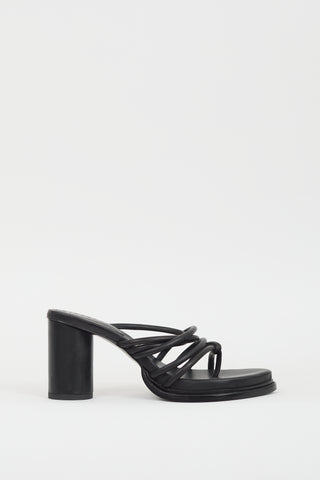 Nicholas K Black Leather Sacha Strappy Heel