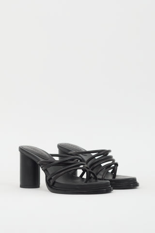 Nicholas K Black Leather Sacha Strappy Heel