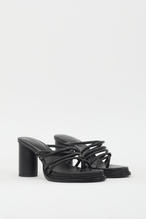 Nicholas K Black Leather Sacha Strappy Heel