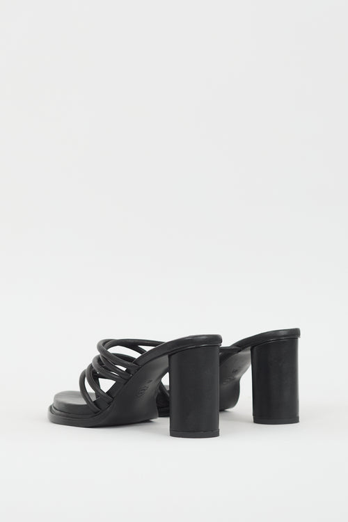 Nicholas K Black Leather Sacha Strappy Heel