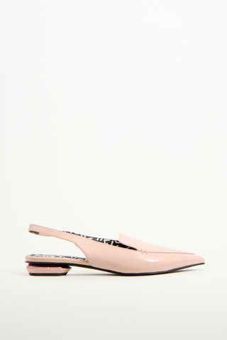 Nicholas Kirkwood Pink Patent Leather Slingback Flat