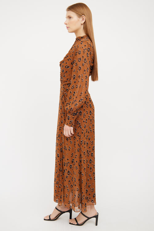 Brown 
Black Ruched Maxi Dress Nicholas