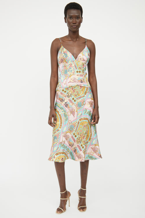 Nicole Miller Pink Multi Colour Print Dress