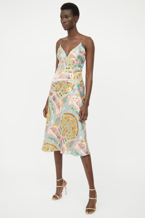 Nicole Miller Pink Multi Colour Print Dress