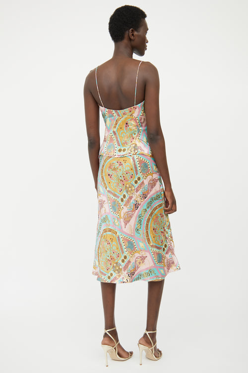 Nicole Miller Pink Multi Colour Print Dress